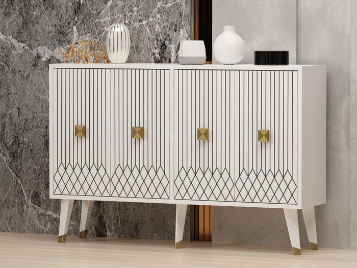 Hanah Home Consola Blanco y Oro